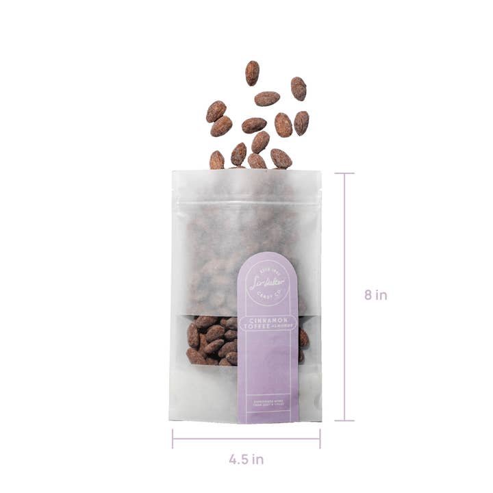 Sir Walter Candy Co. - Wholesale Nuts - Hand Crafted Cinnamon Toffee Almonds 7 oz - Sweet and Crunch