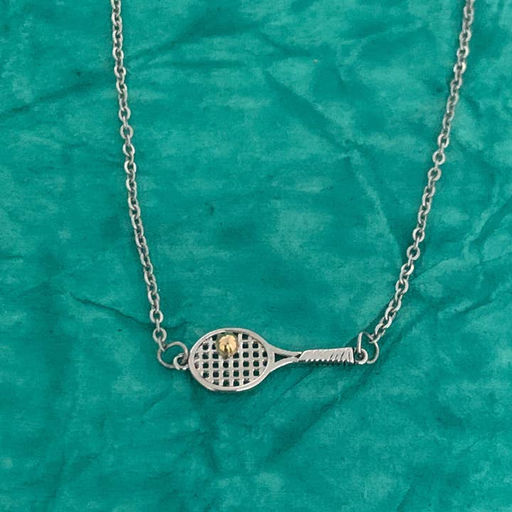 Sportybella - Vente Colliers à pendentif - Pendentif en forme de raquette de tennis en or 18 carats
