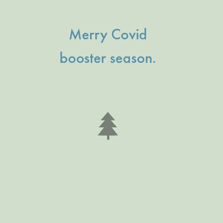 Deadpan – Großhandel Weihnachtskarte – Weihnachten: Frohe Covid-Booster-Saison.