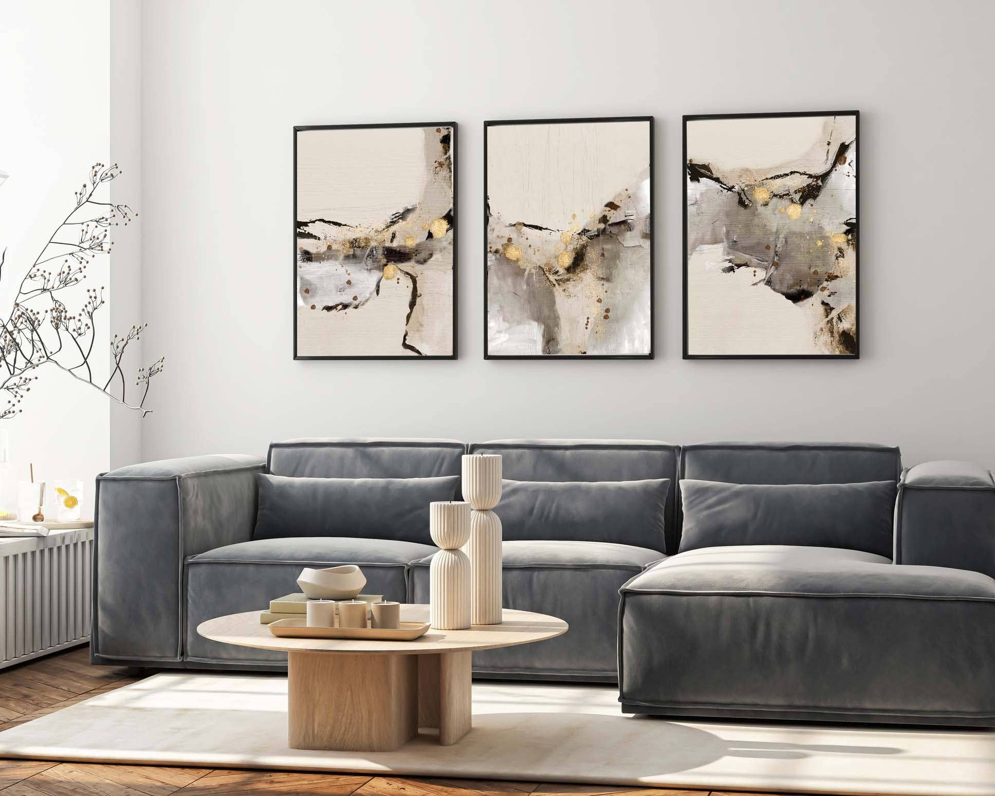 D'LUXE PRINTS - Wholesale Gallery Wall Set - Cobana Abstract Set of 3 Prints2