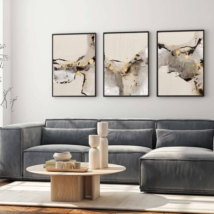 D'LUXE PRINTS - Wholesale Gallery Wall Set - Cobana Abstract Set of 3 Prints2