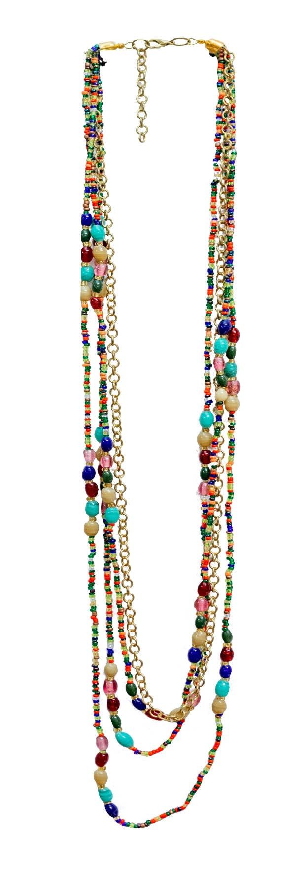 Moksha Imports - Wholesale Link & Chain Necklace - All The Colors/ Multi Strand/Min.20