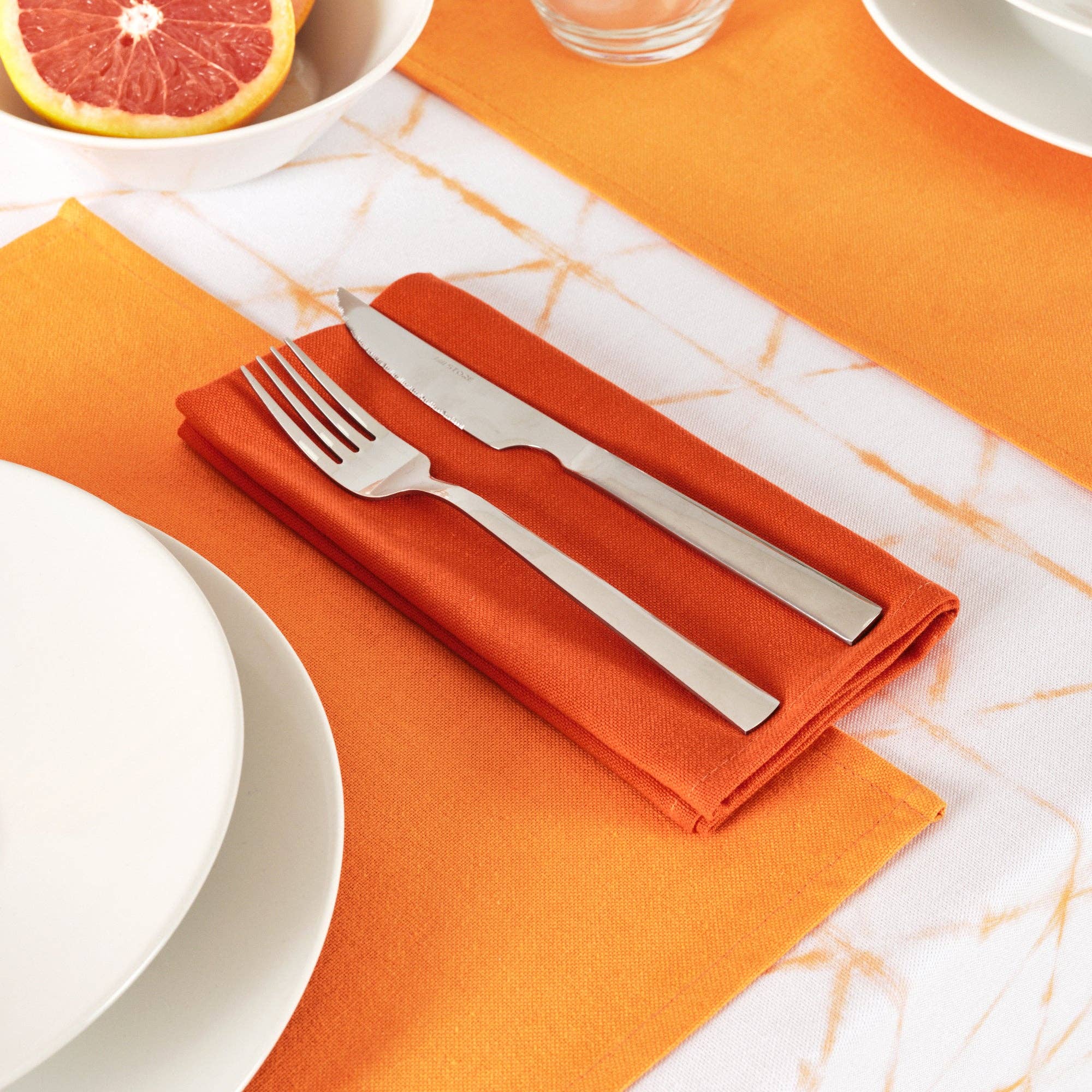 SG HOGAR - Venta al por mayor Servilletas de tela - Pack 2 ud. servilletas liso Lino 100% Naranja Oscuro2