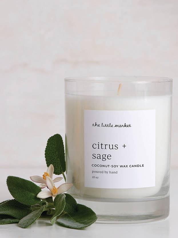 Bougie Citrus + Sauge pour la vente par The Little Market