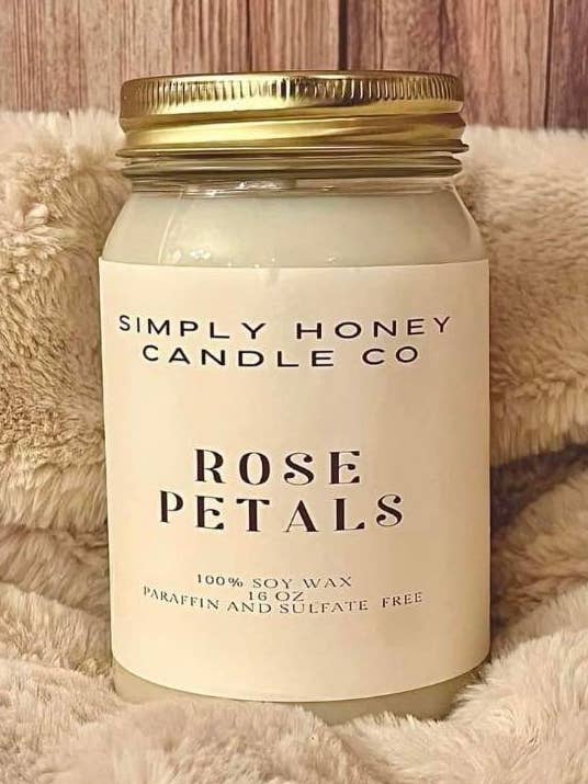 Rose Petal Candle for wholesale by Simply Honey