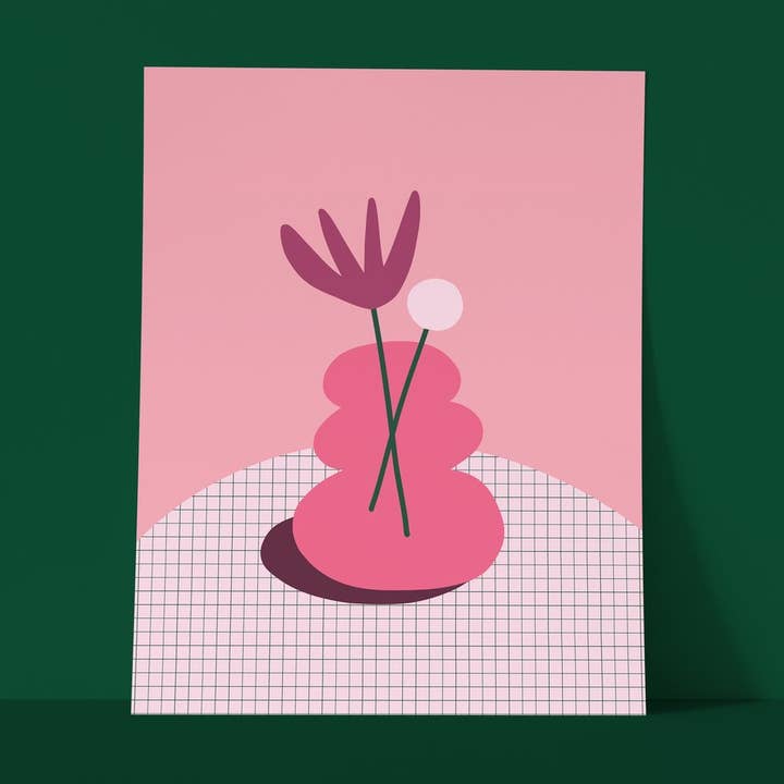 impressão artística de flores cor-de-rosa por atacado de Gab Art & Design