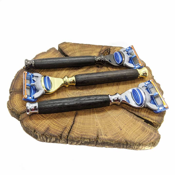 Bog and Brass – wholesale Razor – Men's – Personalized Gillette fusion razor in Irish bog oak2