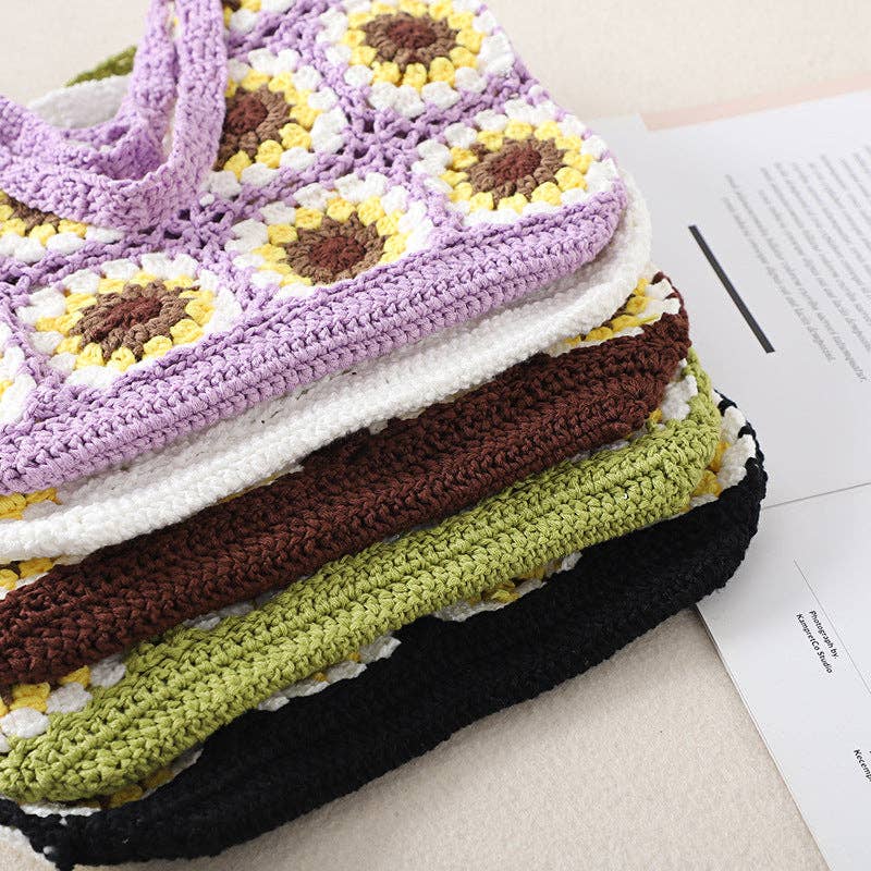 Funkyrel® Atzbranding Limited – Großhandel Tragetasche – Damen – Sonnenblumen-Häkelbeutel - Exquisite Handtasche7