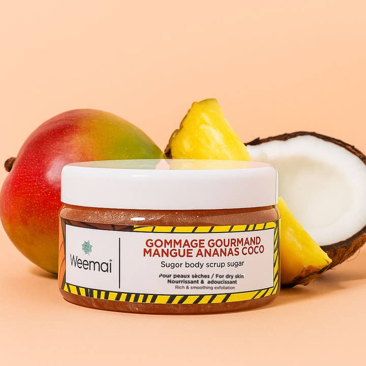 Tropical Moisturizing Body Scrub – Mango, Pineapple & Coconut for wholesale by Weemaï