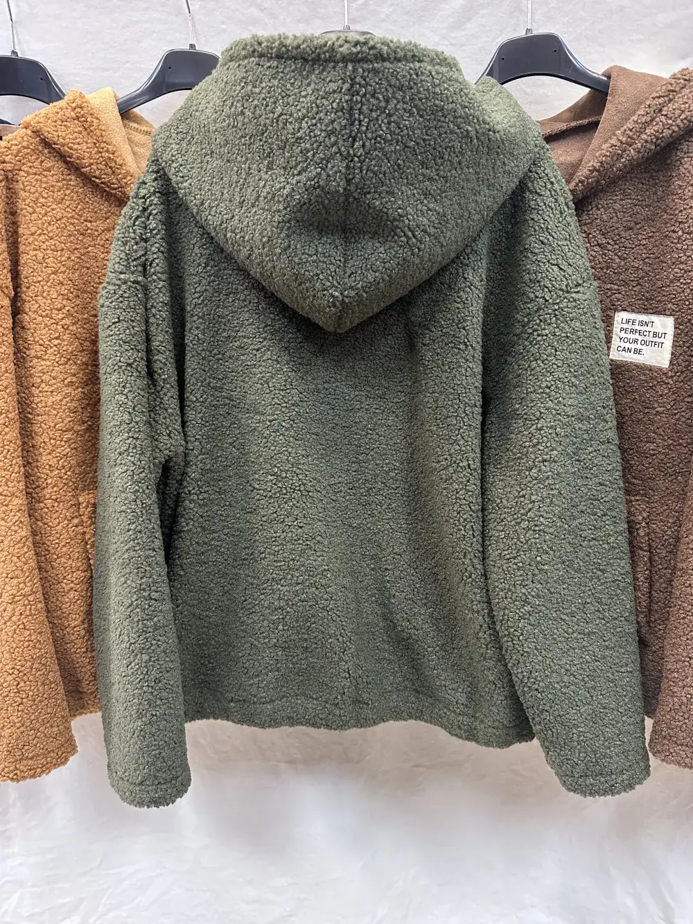 Mimi & Gogo - Wholesale Jacket - Women's - Fleece Hooded Jacket With Zip @3408_VeZipEcusson12