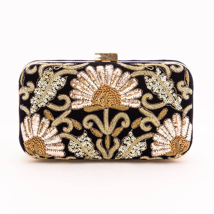 Magazine Clothing - Wholesale Clutch Bag - Women's - Dark Navy Velvet Clutch 0