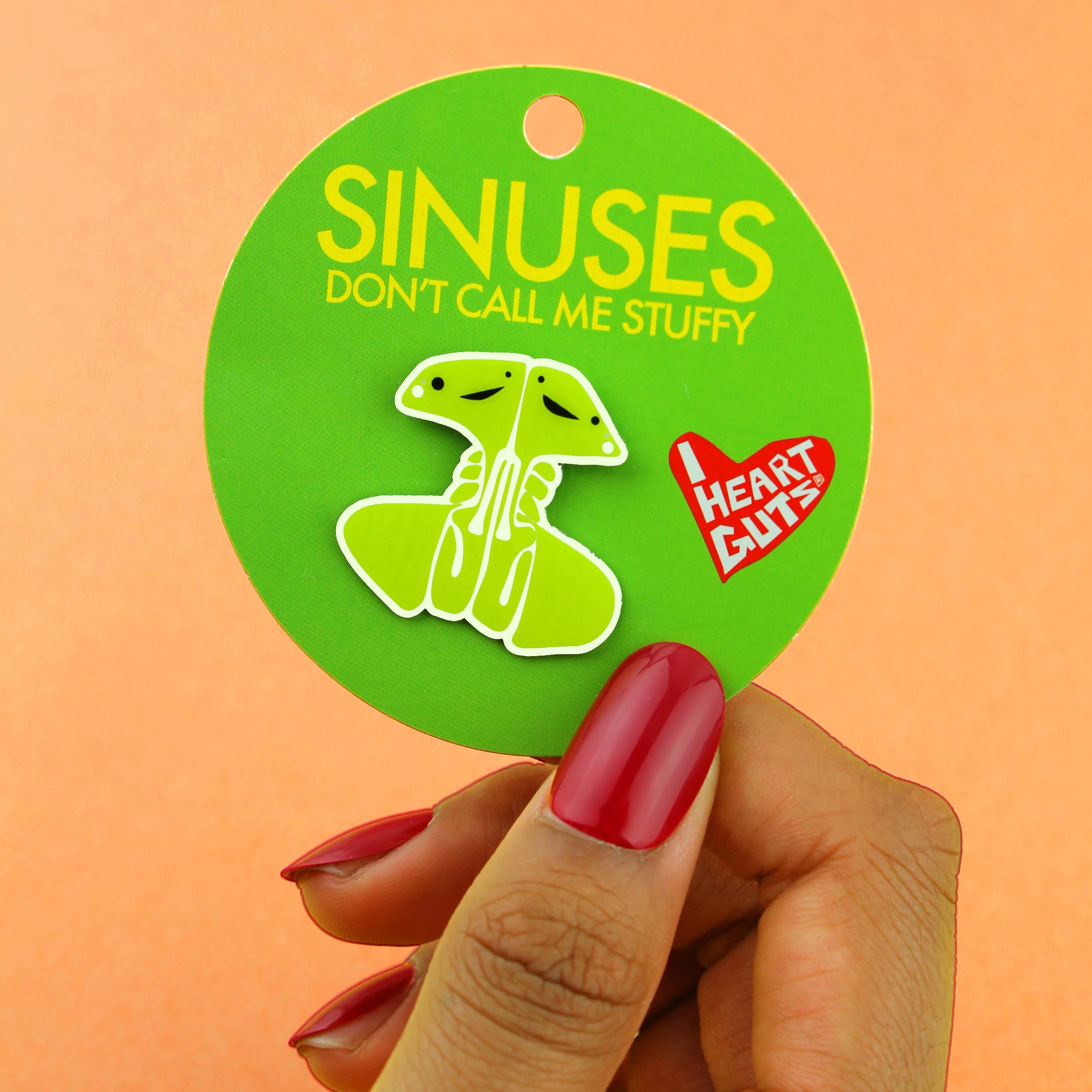 I Heart Guts | Organ Plushies Wholesale - Wholesale Lapel Pin/Button - Sinus Lapel Pin - Don't Call Me Stuffy1