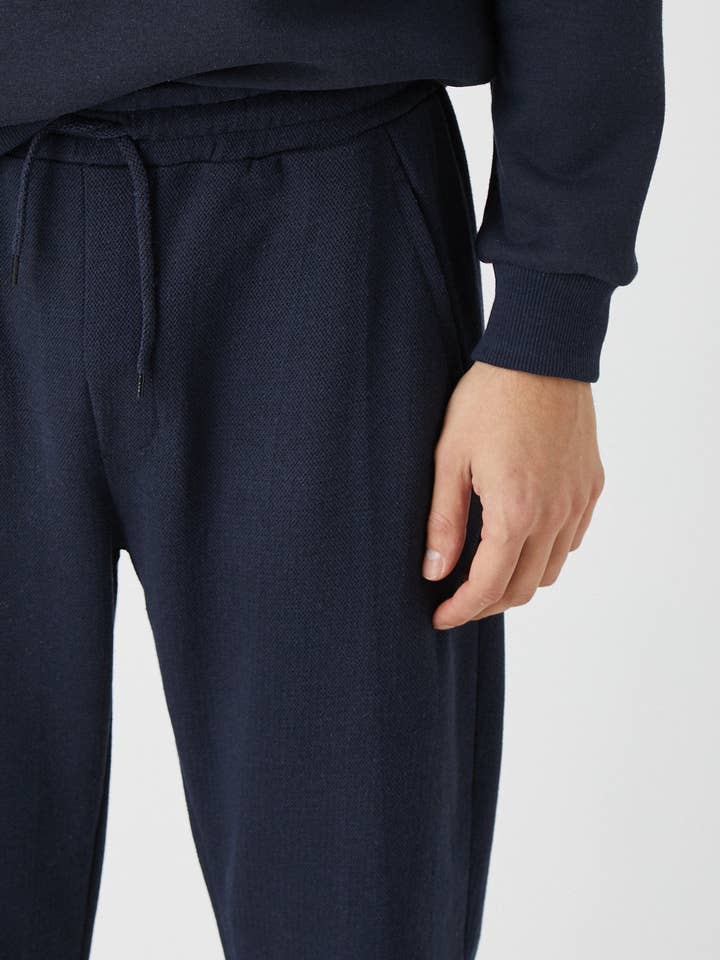 Pantaloni in felpa Waffle in blu scuro per la vendita all'ingrosso da parte di Usolo Outfitters