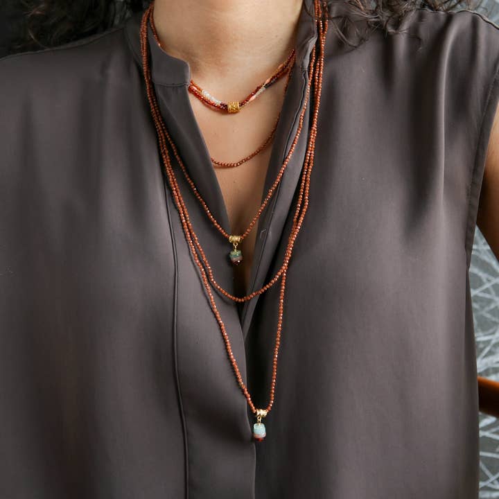 Catherine Page Jewelry - Wholesale Beaded/Pearl Necklace - Aramis Layering Necklace in Malachite1