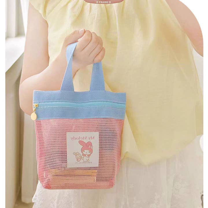 Sanrio Mesh Mini Tote Bag – 4 Styles (Hello Kitty / Pochacco for wholesale by K-Wonderland