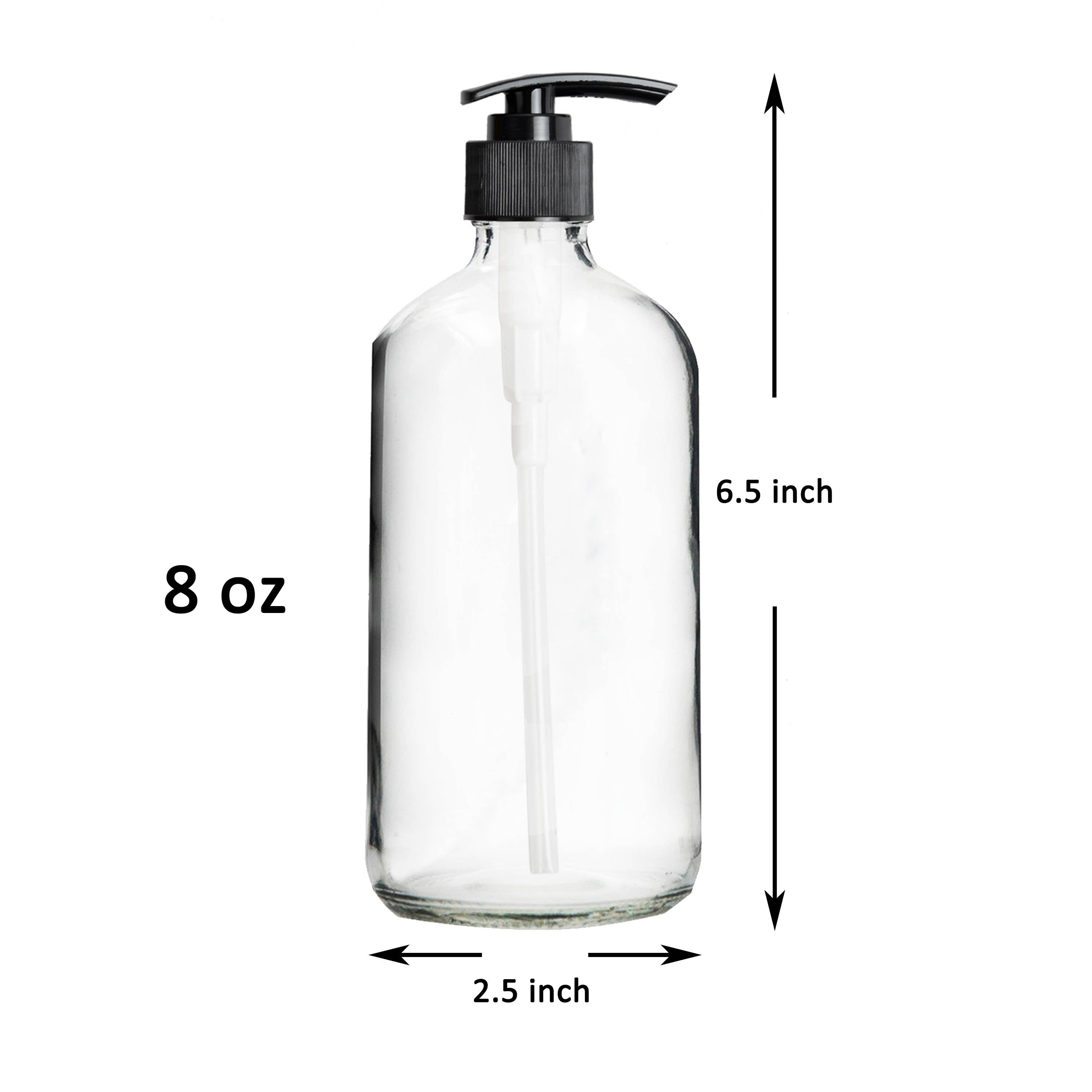 Youngever - Wholesale Soap Dispenser - Youngever 5 Pack 8OZ Empty Glass Pump Bottles - Clear1