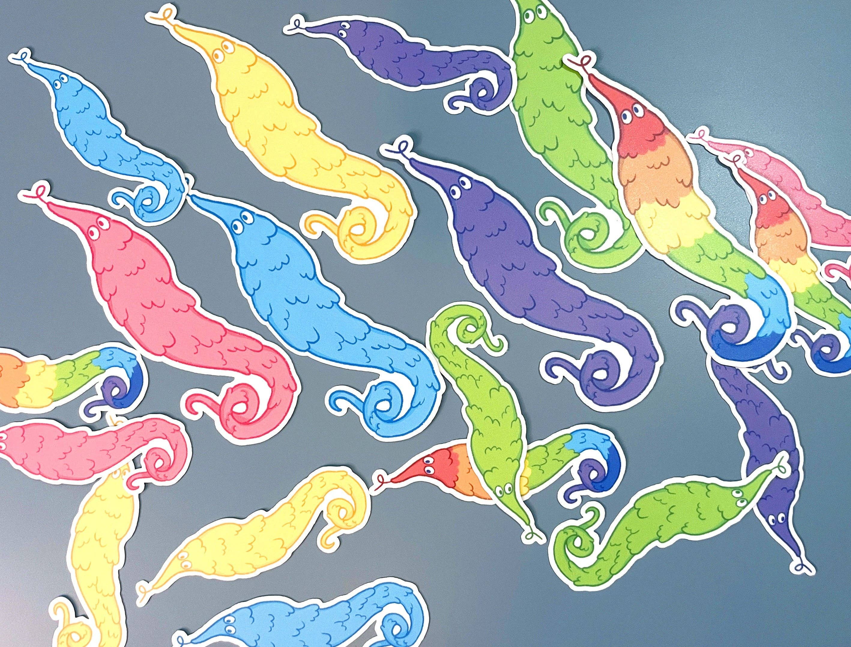 LompyArt - Wholesale Sticker - Worm on a String Sticker1