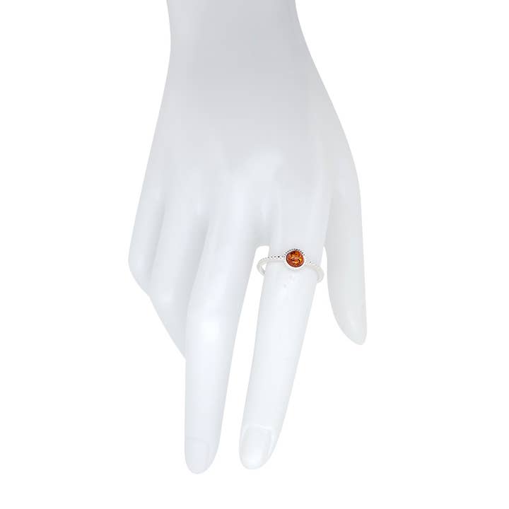 Amberman - Wholesale Single Stone/Solitaire Ring - Cognac Amber Sterling Silver Ring1