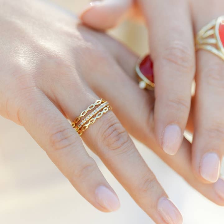Splendid Iris - Wholesale Band/Stacked Ring - Super Delicate Adjustable Simple Ring