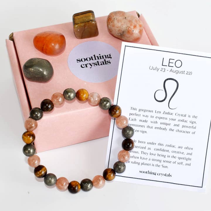 Tumbled Crystals Kit | LEO | Stones Gift | Zodiac Set for wholesale by Soothing Crystals