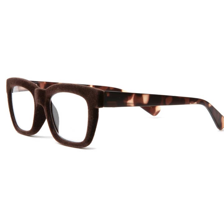 Dubai Brown Velvet Unisex Reading Glasses | Tortoise for wholesale by eyejets