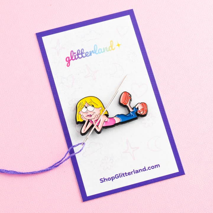 Cartoon Girl Needle Minder Magnet for wholesale by Glitterland