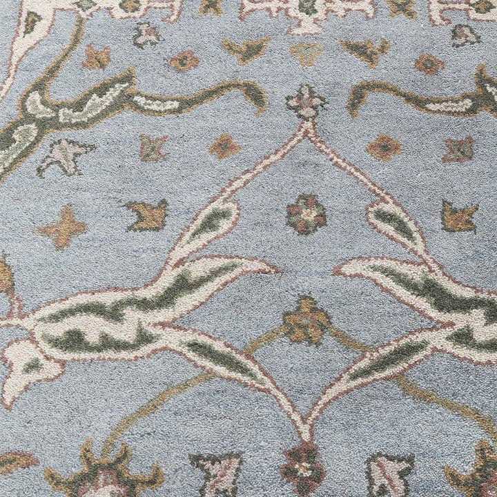 Hand Tufted Blue Green Wool Area Rug for wholesale on Faire8