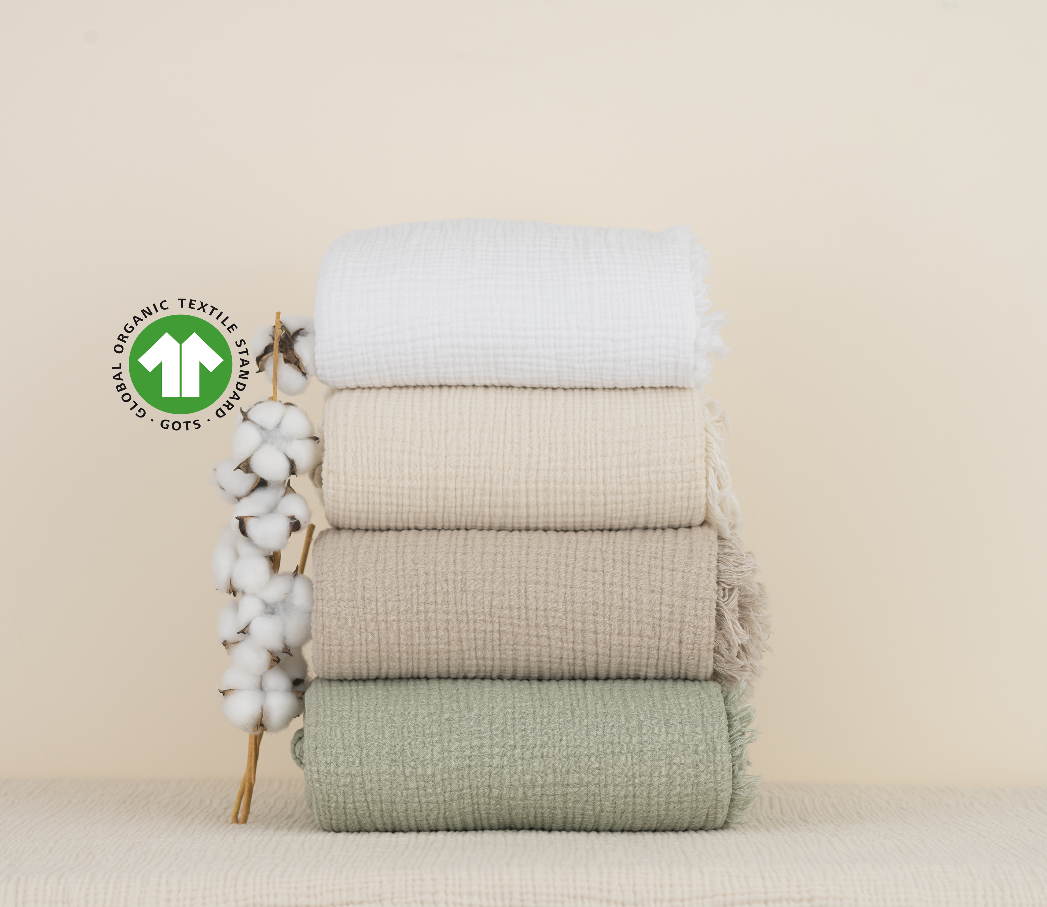 Naturloom - Wholesale Throw Blanket - GOTS Certified Organic Muslin Blanket, Ivory Throw Blanket, Lightweight Cotton Quilt, King Size Bedspread, Breathable Muslin Bedding4