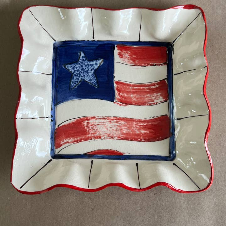 Medium Square Tray - (2025 Patriotic Line) for wholesale by Heartfelt Traditions