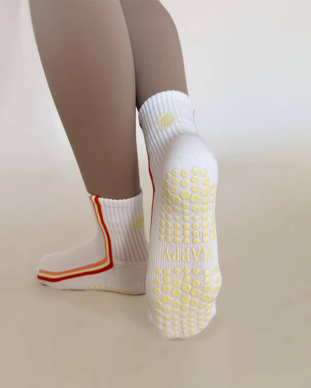 Happiest Hour - Wholesale Socks - Women's - Happy Vertical Stripe Pilates Grip Sock2