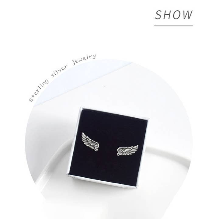 As Photo Trendy 925 Silver Wings Ear Studs for wholesale on Faire1