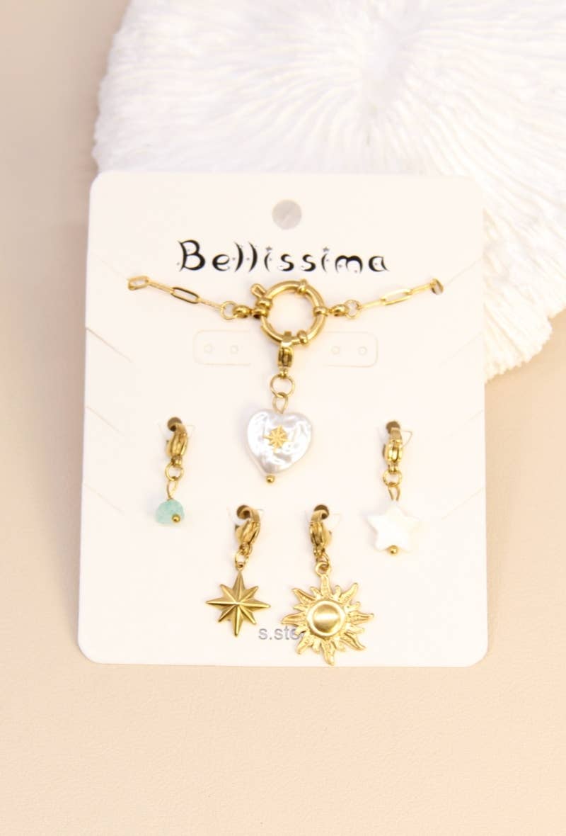 golden Anpassbare Halskette aus Edelstahl mit Charms für den Großhandel auf Faire1