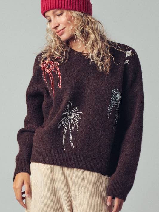 Firework Embroidery Knit Sweater for wholesale by Twenty Second