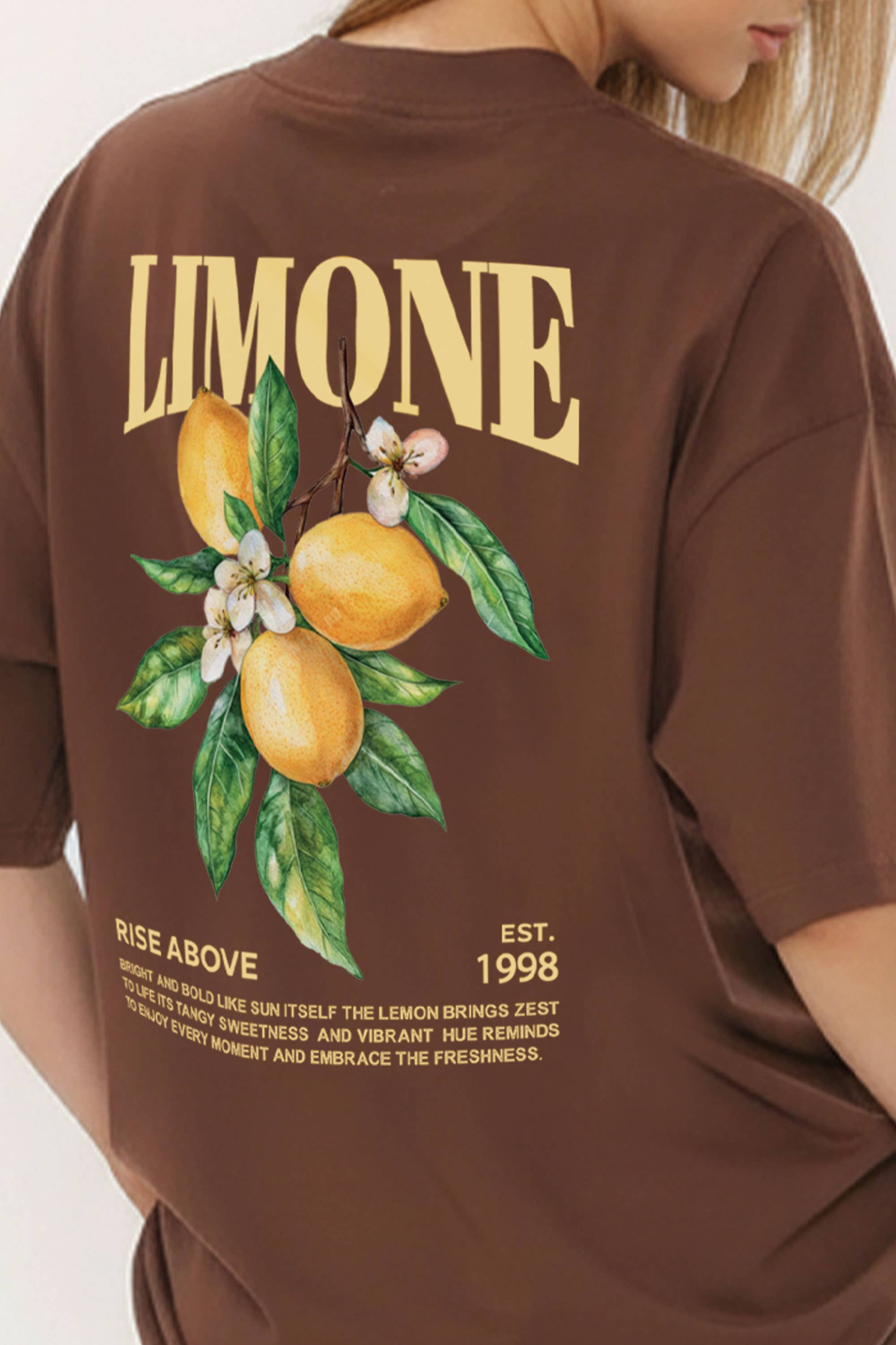 Missi Clothing – wholesale Tunic – Women’s – Women Oversized T-Shirt In Limone Rise Print 2