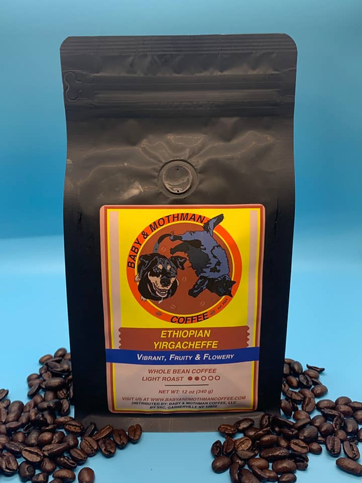 Ethiopian Yirgacheffe- Light Blend 12oz Whole Bean Premium for wholesale by Baby & Mothman Coffee