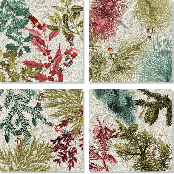 Set of 4 Napkins "Nutcracker" 100% Made in Italy for wholesale by The Napking