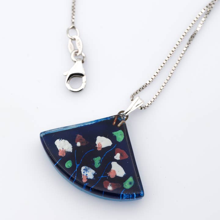 Cherry Blossoms Fan Charm for wholesale by Momo Glassworks