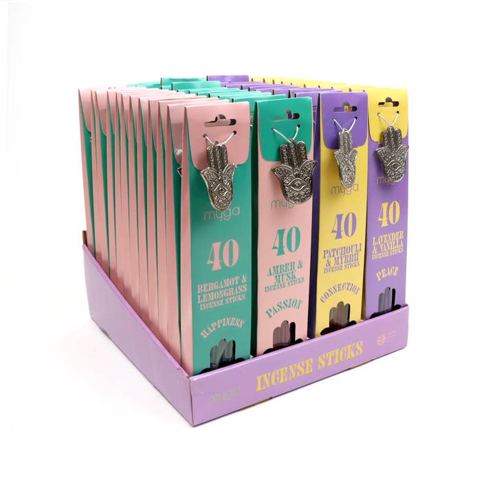 Myga Eco - Wholesale Incense - Spirit Incense Sticks, 40 Sticks & a Metal Holder 48 Pieces