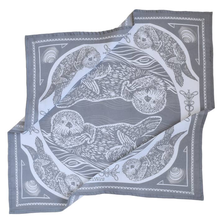 Hearth and Harrow - Wholesale Bandana - Unisex - Otter Bandana - 100% Cotton - Nautical Print - Hanky Ascot