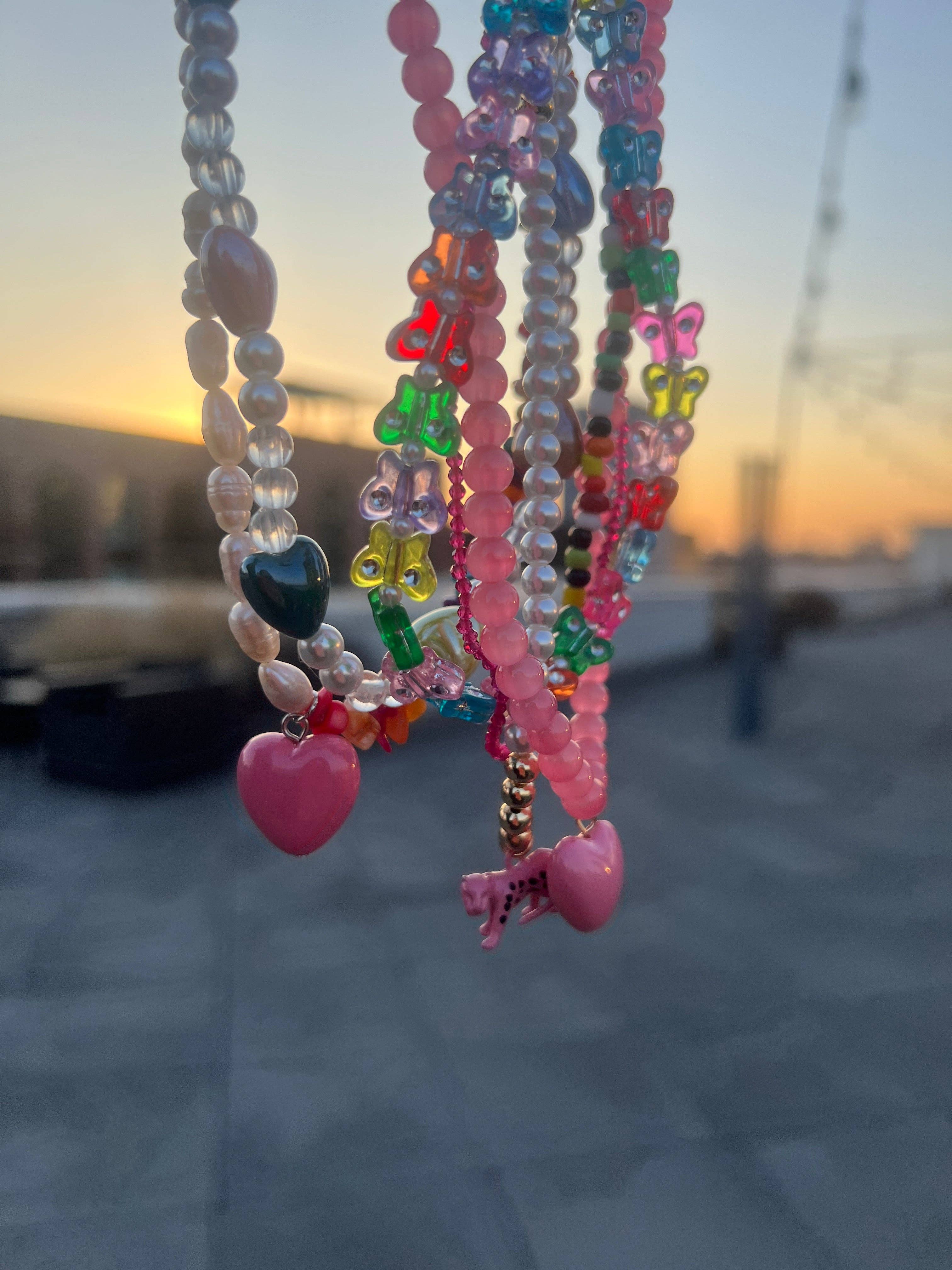 Rainbow Unicorn Birthday Surprise - Wholesale Beaded/Pearl Necklace - Bright Y2K Beaded Charm Necklace – Festival & Summer Jewelry3