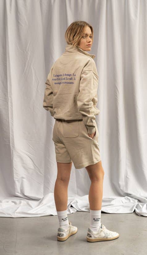 Wüstenstaub French Art Unisex Pullover mit halbem Reißverschluss für den Großhandel auf Faire2