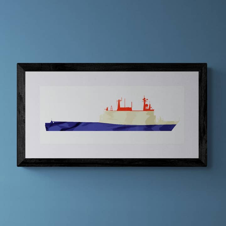 Landingsplatform Dock van de Rotterdam-klasse, opdruk met Nederlandse vlag voor wholesale door Gillian Jones Designs