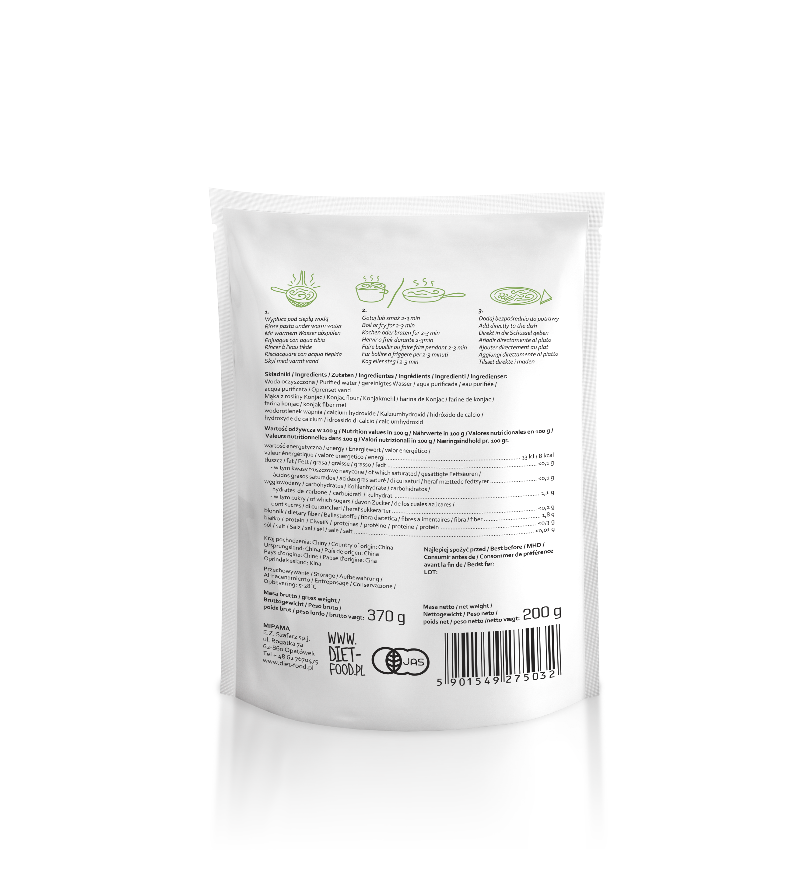 Diet Food – Großhandel Pasta – Shirataki Konjak-Nudeln 270 g1