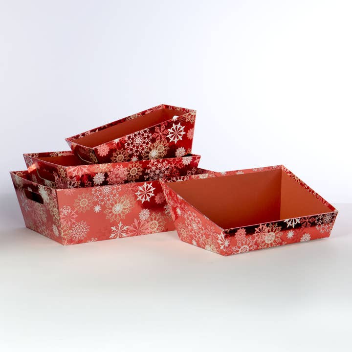 Willow Group - Wholesale Decorative Tray - Paperboard Tray w/inset handles- Snowflakes1