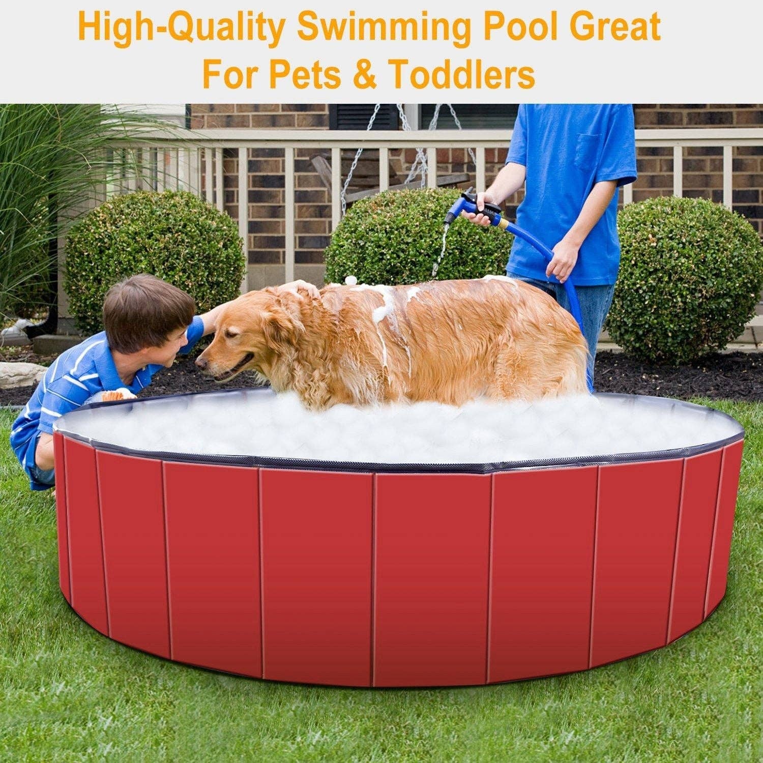 Naomi's Happy Place Shop – wholesale Inflatables – Foldable Pet Swimming Pool PVC Kiddie Baby Dog Swim Pool Bathing Tub Playmat Kids Pools17