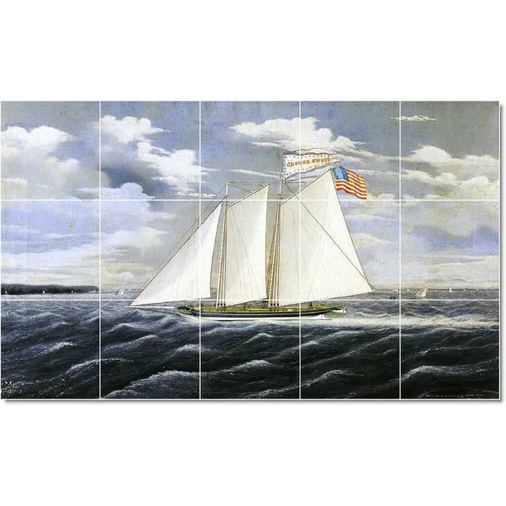 Ships Ceramic Tile Mural PT22067 for wholesale by Picture-Tiles.com