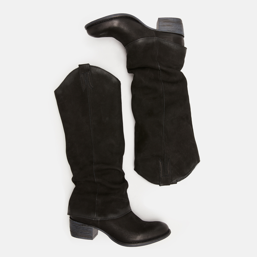 Negro Botas Altas de Cuero para Mujer - Dresa C833 Morgan Negro de venta al por mayor en Faire1