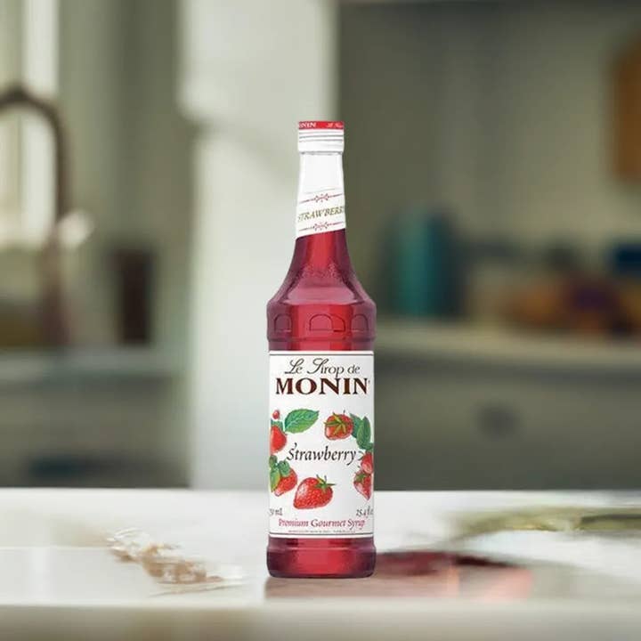 Monin Strawberry Syrup case of 12 for wholesale by Trent Allen Gourmet Coffee