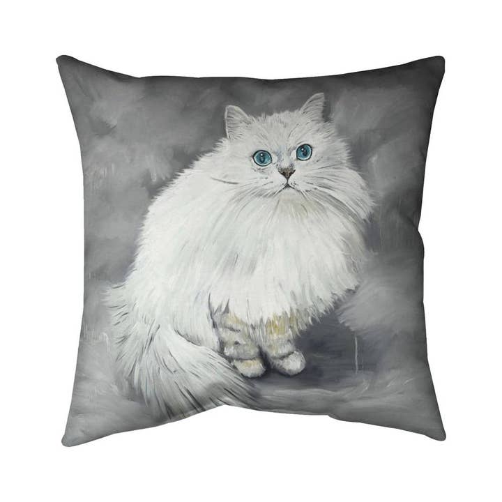 Cinza Gato persa chinchila | Capa de almofada externa 20 “x 20" para venda a revendedores na Faire