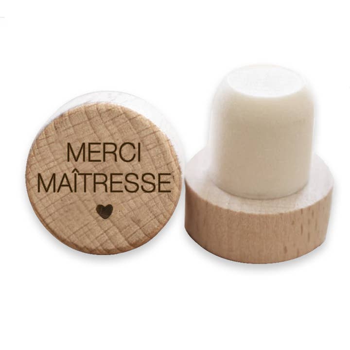 Reusable engraved wooden wine cork Thank you Mistress for wholesale by Wantit